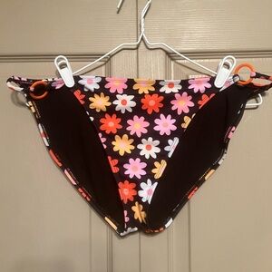 No Boundaries Black Floral Bikini Bottom